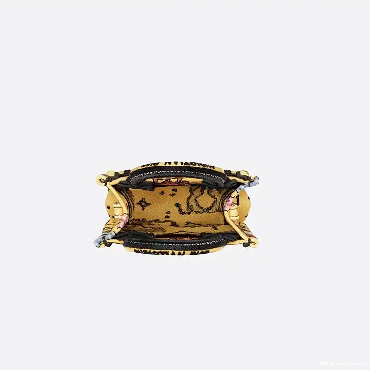 Cheap Yellow Book Tote Dior Zodiac Pixel Motif Miniature Canvas 0614 Luxury